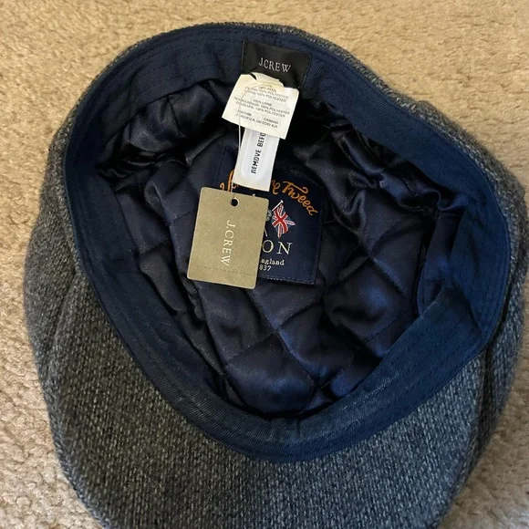 J.Crew Tweed Flat Cap - Blue and Gray NWT - Picture 2 of 4